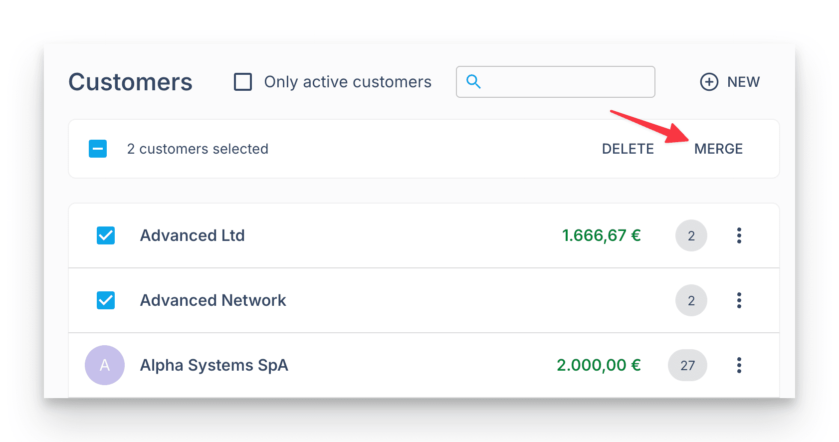 Merge duplicate customers and vendors