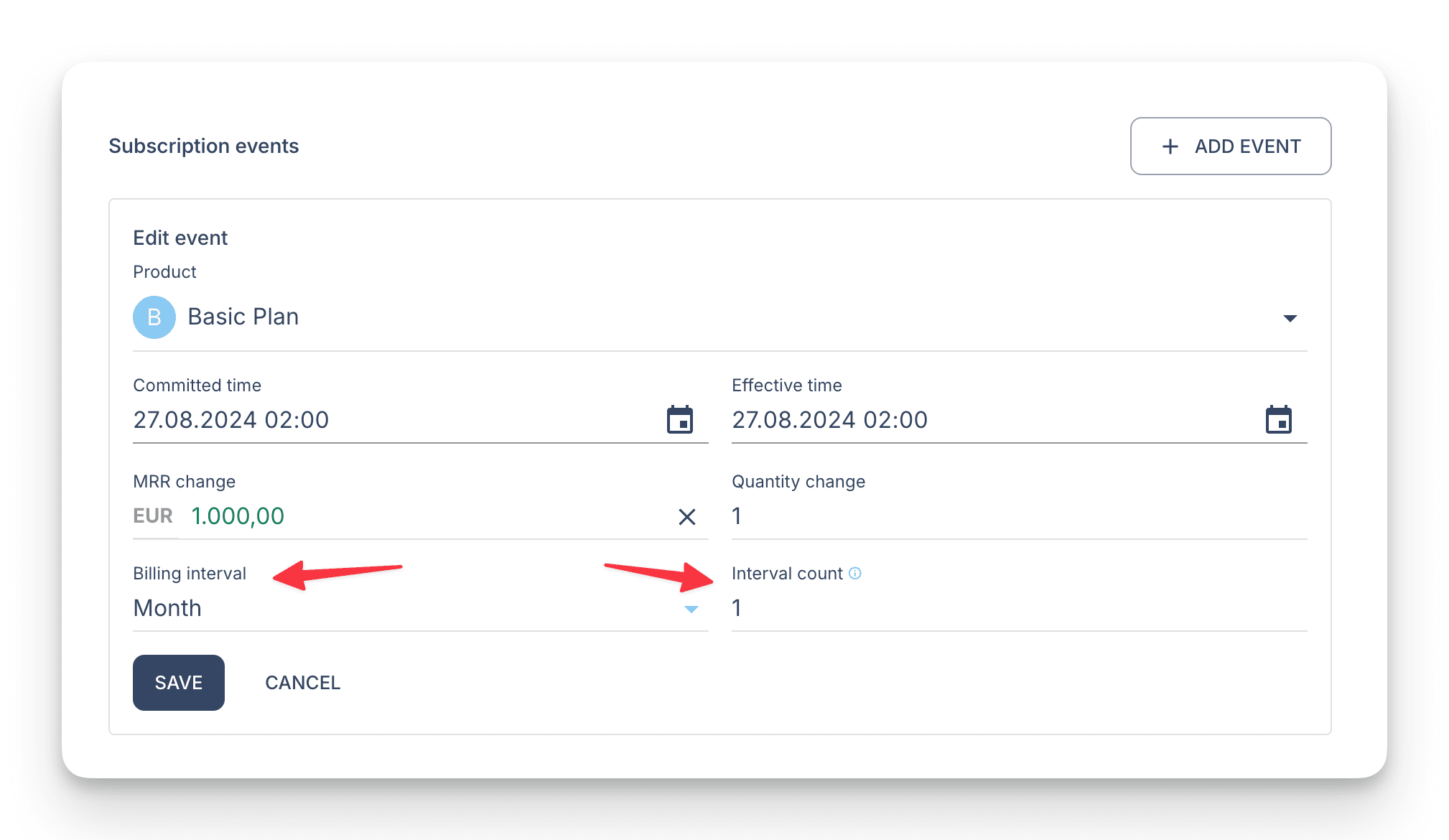 Subscription billing intervals