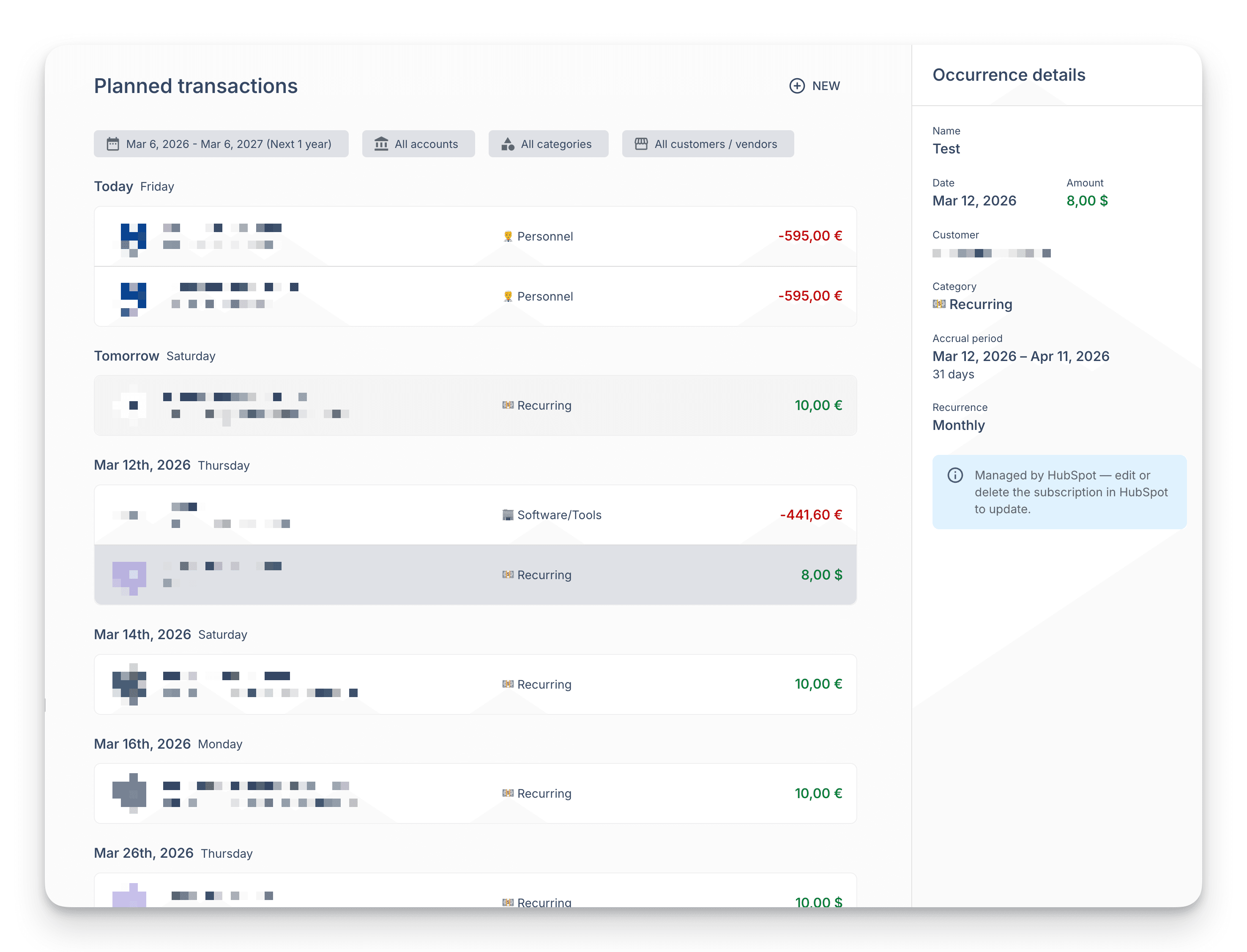 Cash flow forecasting
