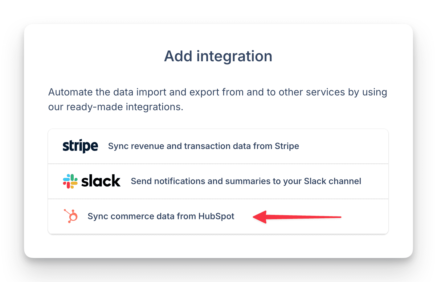 HubSpot integration