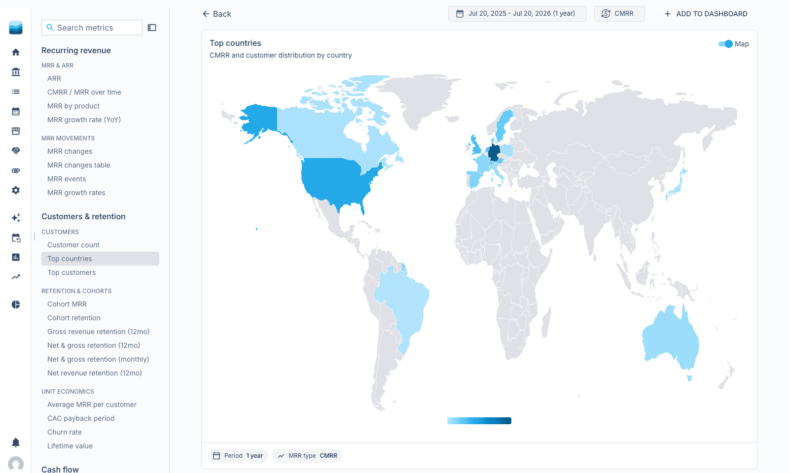 Your revenue on a world map