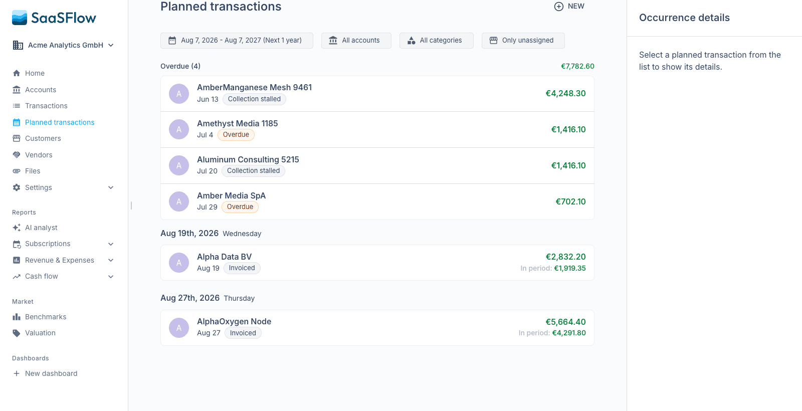 Count revenue when invoiced
